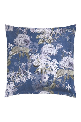 2 federe in raso di cotone 80 fili/cm² Hortensia - Blu