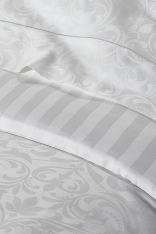 2 federe in raso di cotone 120 fili/cm² Jacquard - Bianco