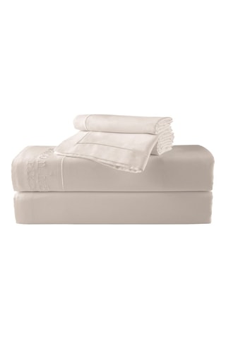 Parure lenzuola in raso di cotone 80 fili/cm² - Beige