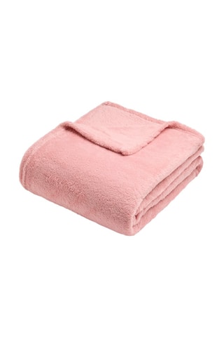 Plaid in pile - Rosa chiaro - 180 x 220 cm