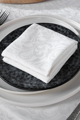 4 tovaglioli in tessuto Jacquard Baroque - Bianco