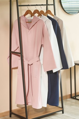 Accappatoio con cappuccio a nido d’ape - Bianco 