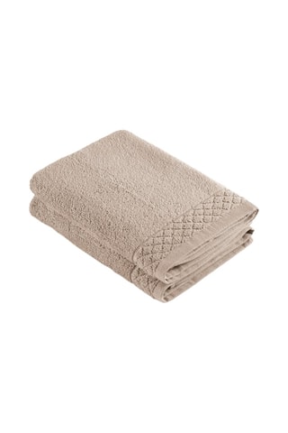 2 asciugamani in cotone pettinato Eden - Taupe