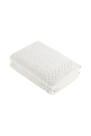 2 asciugamani in cotone pettinato Eden - Bianco