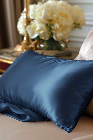 Federa in seta Silence de soie - Blu scuro