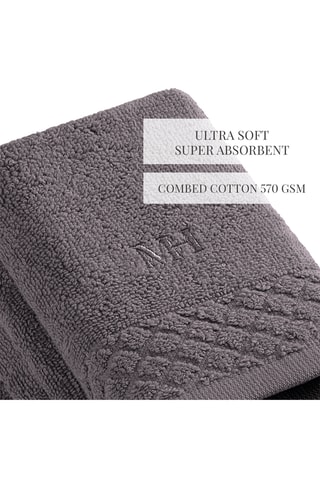 4 asciugamani ospite Eden - Grigio scuro - 30 x 30 cm