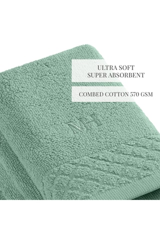 4 asciugamani ospite Eden - Verde bottiglia - 30 x 30 cm