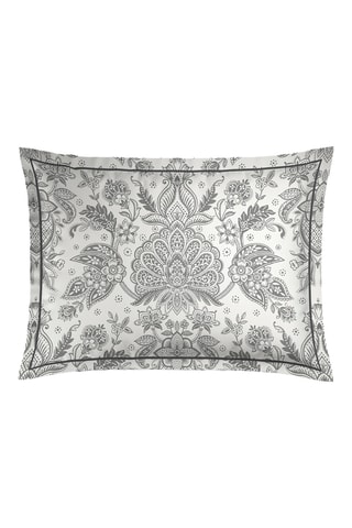 2 federe in raso di cotone 80 fili/cm² Fleur de prestige - Nero