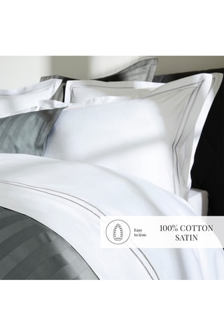 2 federe in raso di cotone 80 fili/cm² Paris - Grigio