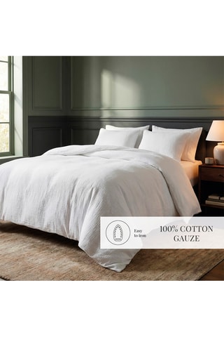 Federa cuscino alla francese in garza di cotone 85 fili/cm² - Bianco