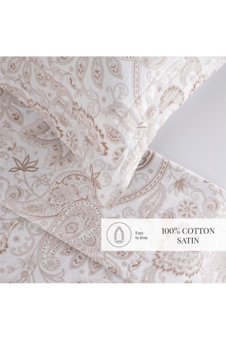 Federa cuscino alla francese in raso di cotone 80 fili/cm² Indienne - Taupe