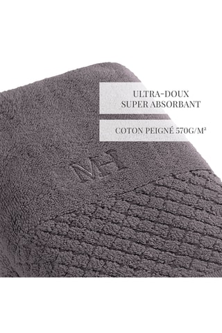 2 asciugamani Eden - Grigio scuro - 50 x 100 cm