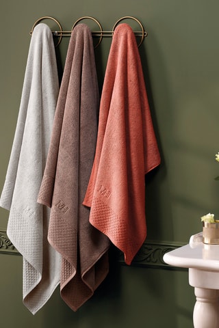 Set asciugamani e guanti - Marrone scuro - 50 x 100 cm e 15 x 21 cm