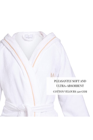 Accappatoio in velluto con cappuccio - Bianco