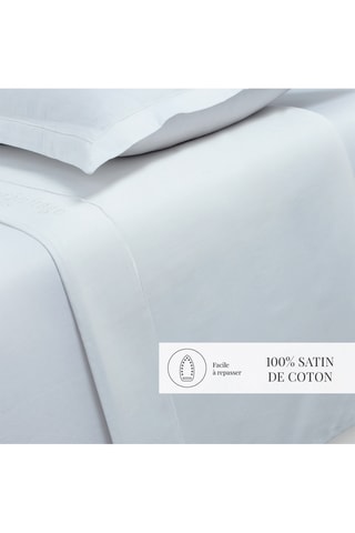 Lenzuolo sopra in raso di cotone 80 fili/cm²  - Bianco