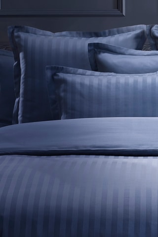 Lenzuolo sopra in raso di cotone 80 fili/cm² Dobby - Blu