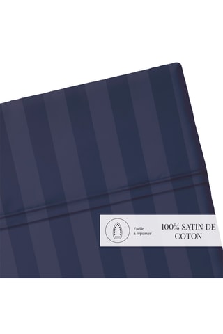 Lenzuolo sopra in raso di cotone 80 fili/cm² Dobby - Blu