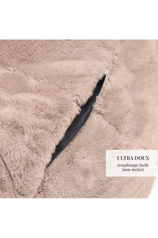 Rivestimento pouf in finta pelliccia - Beige - 130 x 80 cm