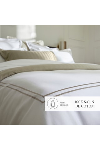 Parure copripiumino in raso di cotone 80 fili/cm² Paris - Bianco
