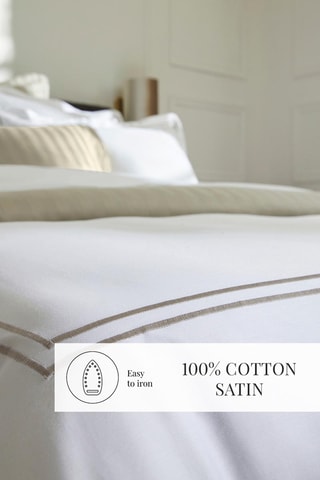 Parure copripiumino in raso di cotone 80 fili/cm² Paris - Bianco