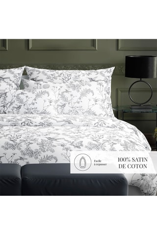 Parure copripiumino in raso di cotone 80 fili/cm² Colibri - Nero