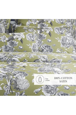 Parure copripiumino in raso di cotone 80 fili/cm² Jardin Botanique - Verde