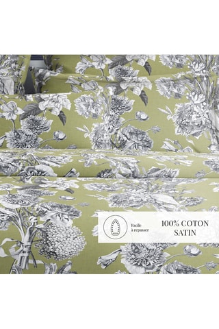 Parure copripiumino in raso di cotone 80 fili/cm² Jardin Botanique - Verde