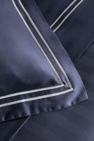 Parure copripiumino in raso di cotone 80 fili/cm² Paris - Blu scuro