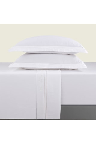 Parure lenzuola in raso di cotone 80 fili/cm² Paris - Bianco