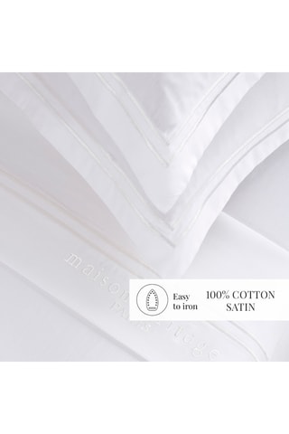 Parure lenzuola in raso di cotone 80 fili/cm² Paris - Bianco