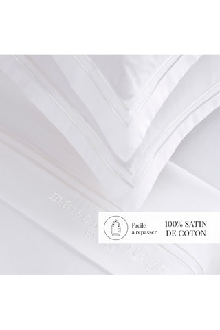 Parure lenzuola in raso di cotone 80 fili/cm² Paris - Bianco