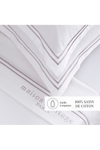 Parure lenzuola in raso di cotone 80 fili/cm² Paris - Bianco