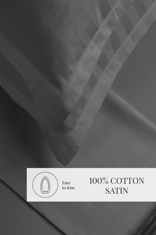 Parure lenzuola in raso di cotone 80 fili/cm² Dobby - Grigio scuro