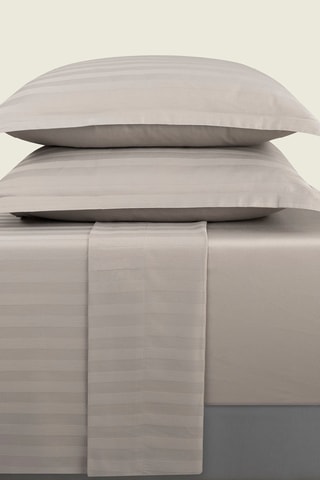 Parure lenzuola in raso di cotone 80 fili/cm² Dobby - Taupe