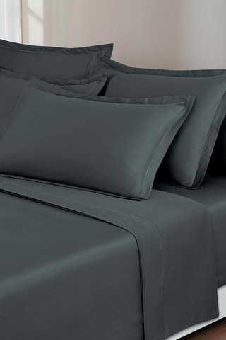 Parure lenzuola in raso di cotone 80 fili/cm²   - Grigio