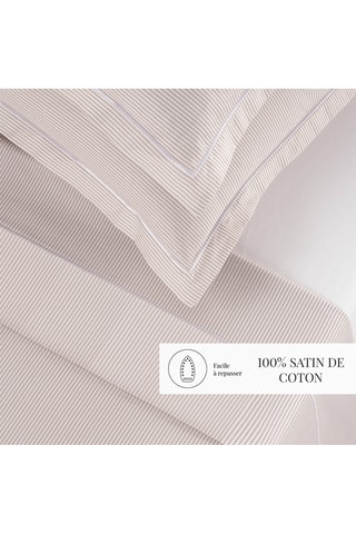 Parure lenzuola in percalle di cotone 80 fili/cm² Dauphine - Taupe