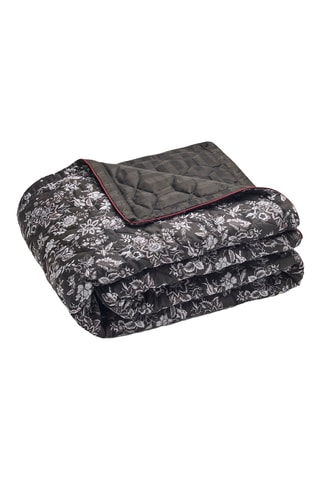 Copriletto in raso di cotone 80 fili/cm²   - Nero