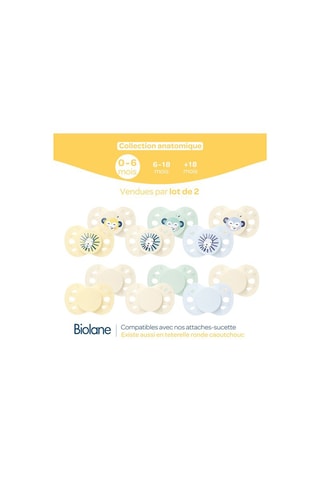 Sucette anatomique en silicone Animaux - De 0 à 6 mois