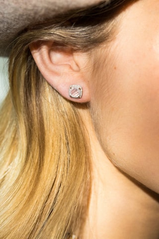 Brincos Quartissime Ouro rosa, diamantes e quartzo rosa