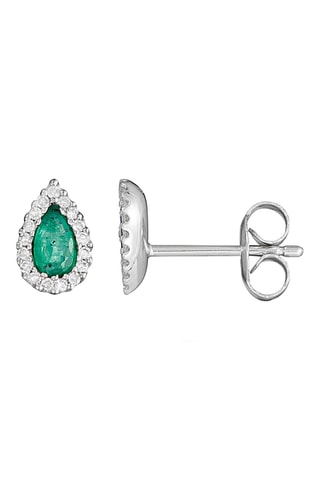 Brincos Sunbury  Ouro branco, diamantes e esmeraldas