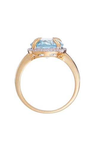 Ring Topazissime Geelgoud, Diamanten en Topaas