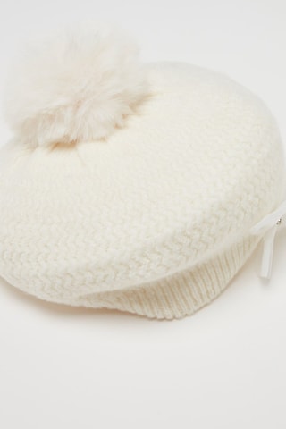 Bonnet à pompon - Blanc