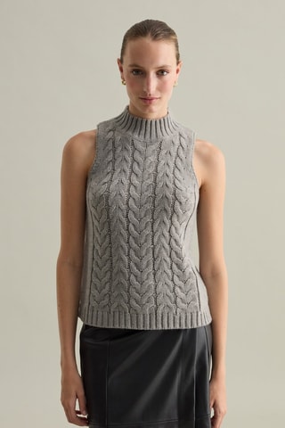 Pull sans manches - Gris chiné