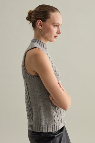 Pull sans manches - Gris chiné