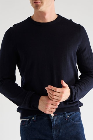 Pull en mérinos - Bleu marine