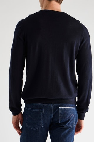 Pull en mérinos - Bleu marine