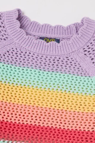 Pull - Mauve et jaune