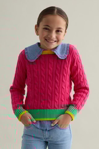 Pull - Fuchsia et vert