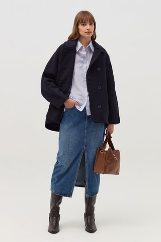 Caban en laine - Bleu marine