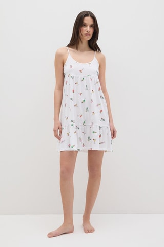 Chemise de nuit en coton biologique - Blanc